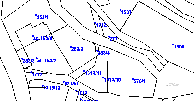 Parcela st. 253/4 v KÚ Pustá Kamenice, Katastrální mapa