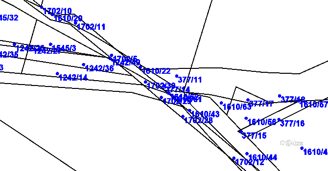 Parcela st. 377/14 v KÚ Pustá Kamenice, Katastrální mapa