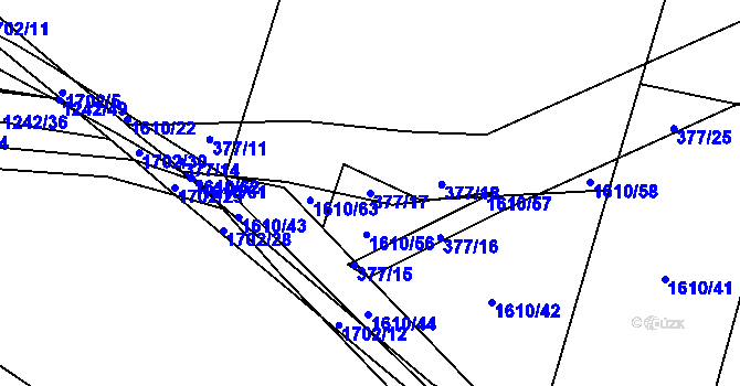 Parcela st. 377/17 v KÚ Pustá Kamenice, Katastrální mapa