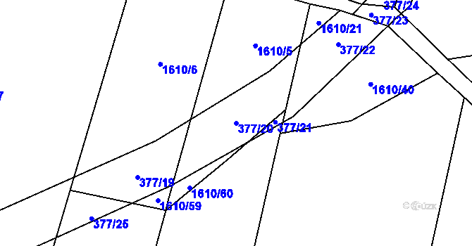Parcela st. 377/20 v KÚ Pustá Kamenice, Katastrální mapa