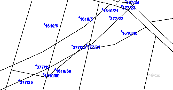 Parcela st. 377/21 v KÚ Pustá Kamenice, Katastrální mapa