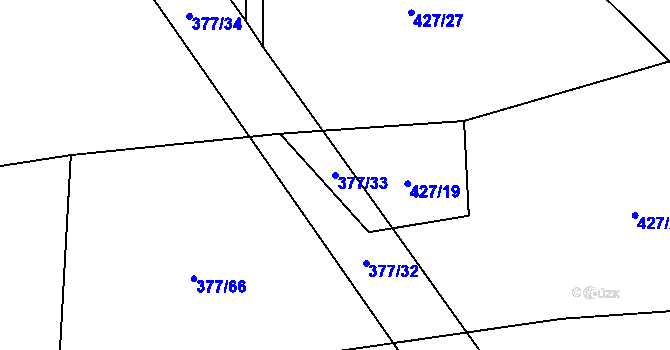 Parcela st. 377/33 v KÚ Pustá Kamenice, Katastrální mapa