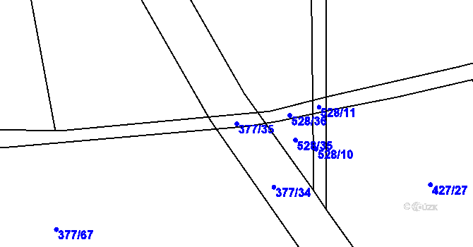 Parcela st. 377/35 v KÚ Pustá Kamenice, Katastrální mapa