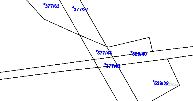 Parcela st. 377/43 v KÚ Pustá Kamenice, Katastrální mapa