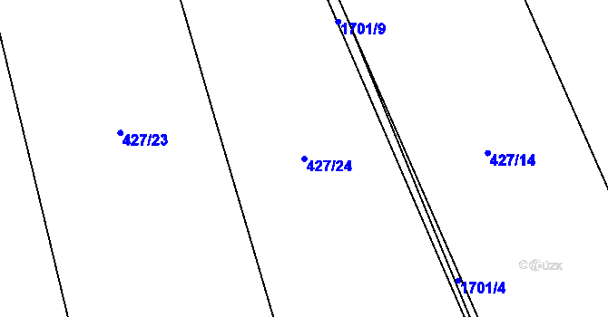 Parcela st. 427/24 v KÚ Pustá Kamenice, Katastrální mapa