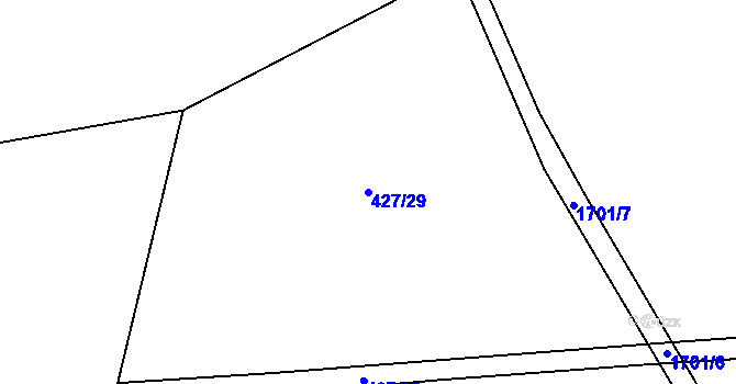 Parcela st. 427/29 v KÚ Pustá Kamenice, Katastrální mapa