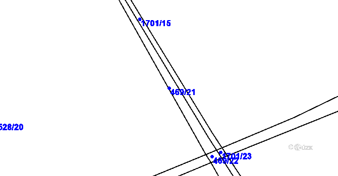 Parcela st. 469/21 v KÚ Pustá Kamenice, Katastrální mapa