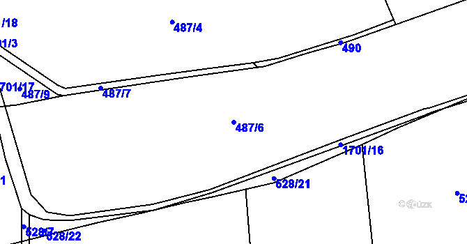 Parcela st. 487/6 v KÚ Pustá Kamenice, Katastrální mapa