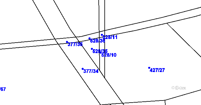 Parcela st. 528/10 v KÚ Pustá Kamenice, Katastrální mapa