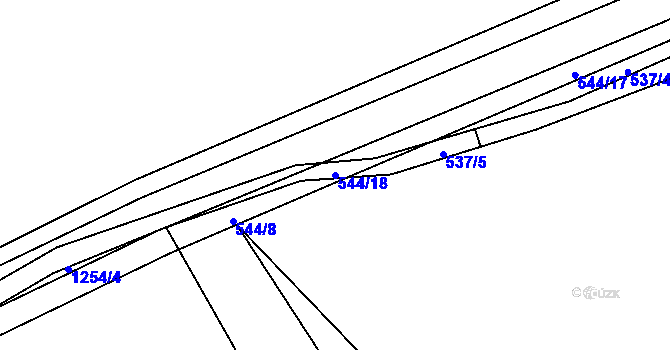Parcela st. 544/18 v KÚ Pustá Kamenice, Katastrální mapa
