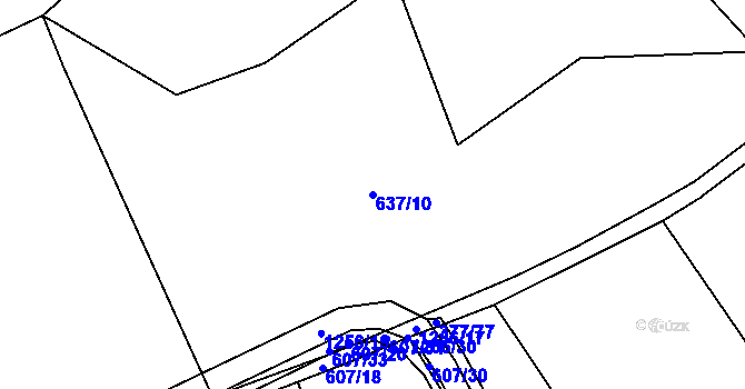 Parcela st. 637/10 v KÚ Pustá Kamenice, Katastrální mapa