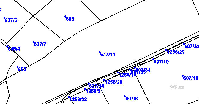 Parcela st. 637/11 v KÚ Pustá Kamenice, Katastrální mapa