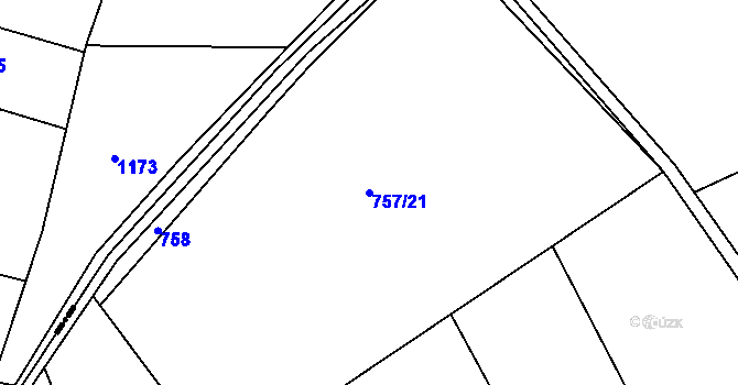 Parcela st. 757/21 v KÚ Pustá Kamenice, Katastrální mapa