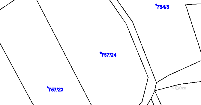 Parcela st. 757/24 v KÚ Pustá Kamenice, Katastrální mapa