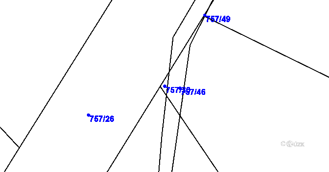 Parcela st. 757/30 v KÚ Pustá Kamenice, Katastrální mapa