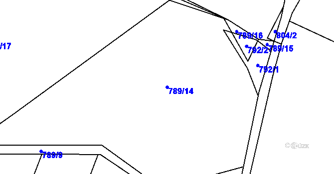 Parcela st. 789/14 v KÚ Pustá Kamenice, Katastrální mapa