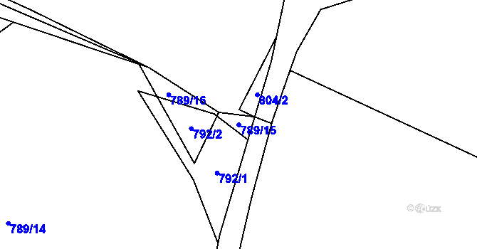 Parcela st. 789/15 v KÚ Pustá Kamenice, Katastrální mapa