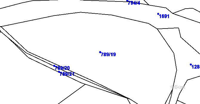 Parcela st. 789/19 v KÚ Pustá Kamenice, Katastrální mapa