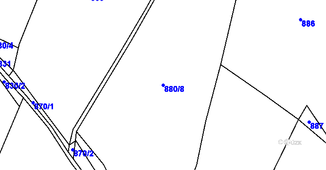 Parcela st. 880/8 v KÚ Pustá Kamenice, Katastrální mapa