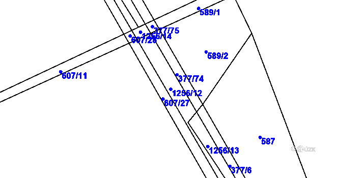 Parcela st. 1256/12 v KÚ Pustá Kamenice, Katastrální mapa