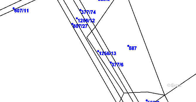Parcela st. 1256/13 v KÚ Pustá Kamenice, Katastrální mapa