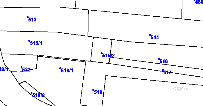 Parcela st. 515/2 v KÚ Pustá Polom, Katastrální mapa