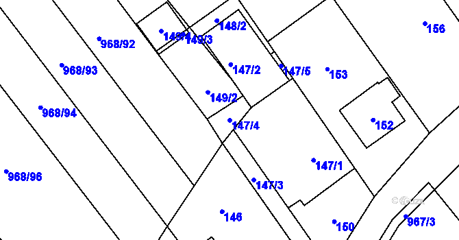 Parcela st. 147/4 v KÚ Pustá Polom, Katastrální mapa