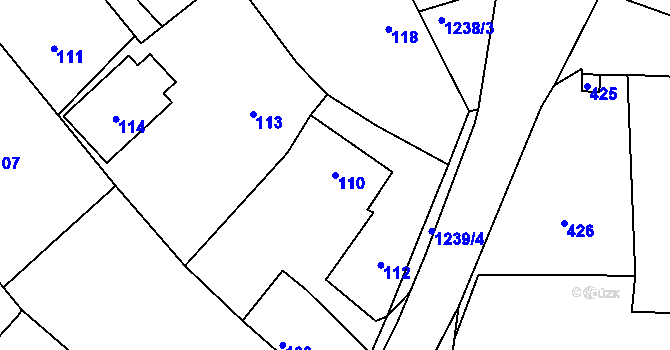 Parcela st. 110 v KÚ Pustá Polom, Katastrální mapa