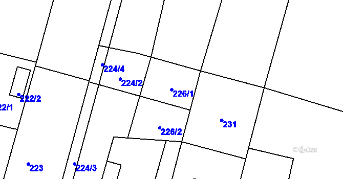 Parcela st. 226/1 v KÚ Pustá Polom, Katastrální mapa