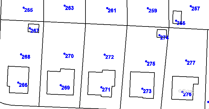 Parcela st. 272 v KÚ Pustá Polom, Katastrální mapa