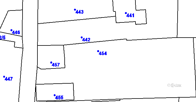 Parcela st. 454 v KÚ Pustá Polom, Katastrální mapa