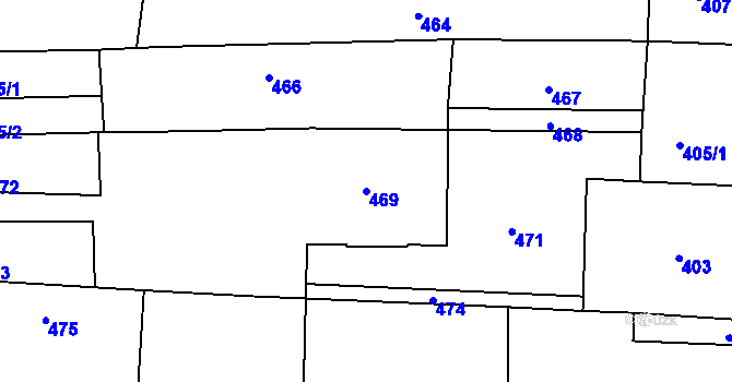 Parcela st. 469 v KÚ Pustá Polom, Katastrální mapa