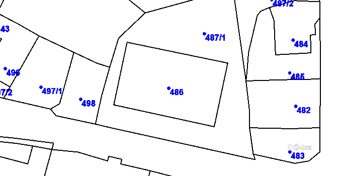 Parcela st. 486 v KÚ Pustá Polom, Katastrální mapa