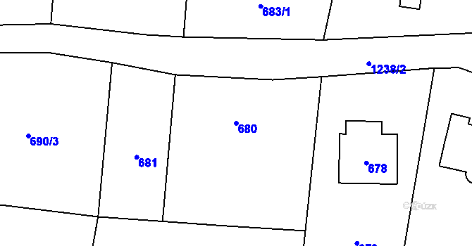 Parcela st. 680 v KÚ Pustá Polom, Katastrální mapa