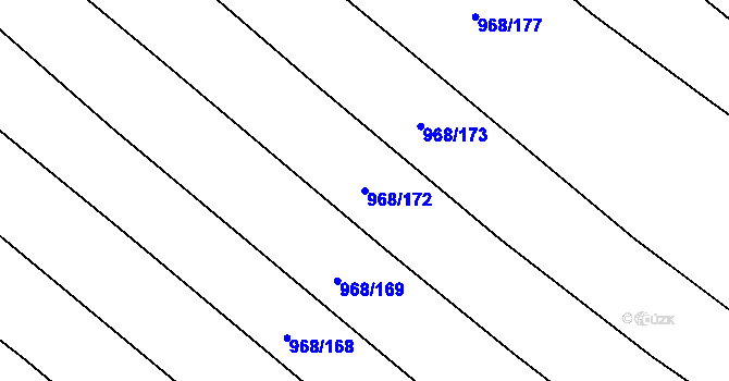 Parcela st. 968/172 v KÚ Pustá Polom, Katastrální mapa