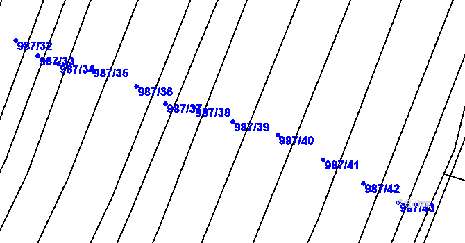 Parcela st. 987/39 v KÚ Pustá Polom, Katastrální mapa
