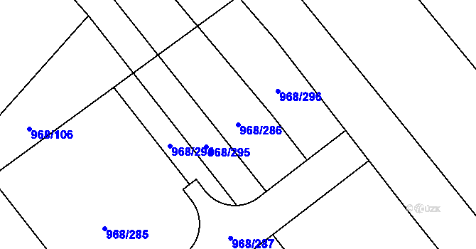 Parcela st. 968/286 v KÚ Pustá Polom, Katastrální mapa