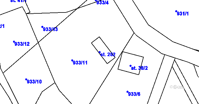 Parcela st. 252 v KÚ Pustá Rybná, Katastrální mapa