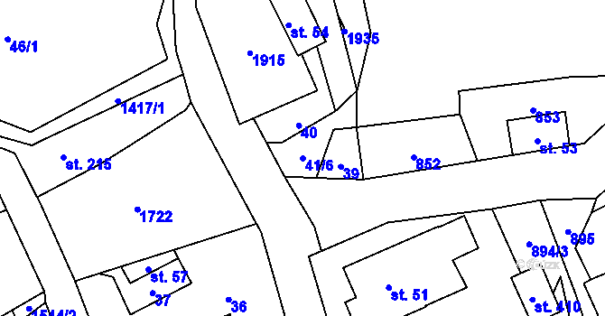 Parcela st. 41/6 v KÚ Pustá Rybná, Katastrální mapa