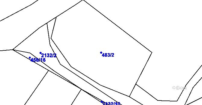 Parcela st. 483/2 v KÚ Pustějov, Katastrální mapa