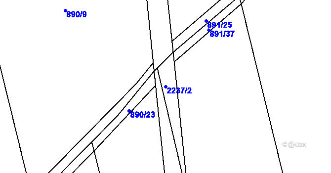 Parcela st. 2237/2 v KÚ Pustějov, Katastrální mapa