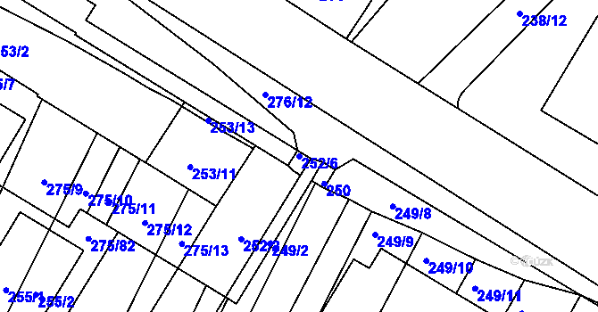 Parcela st. 252/6 v KÚ Pustiměř, Katastrální mapa