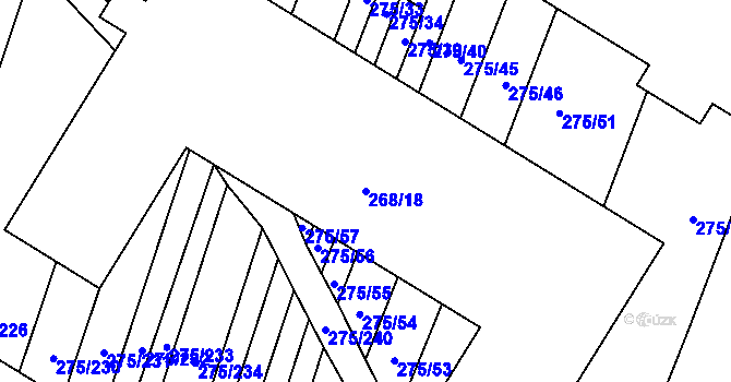 Parcela st. 268/18 v KÚ Pustiměř, Katastrální mapa