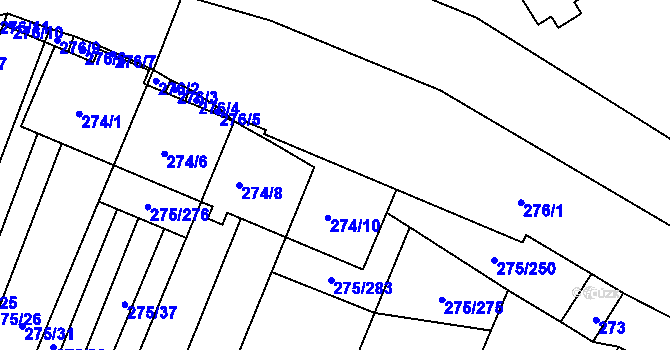 Parcela st. 274/11 v KÚ Pustiměř, Katastrální mapa