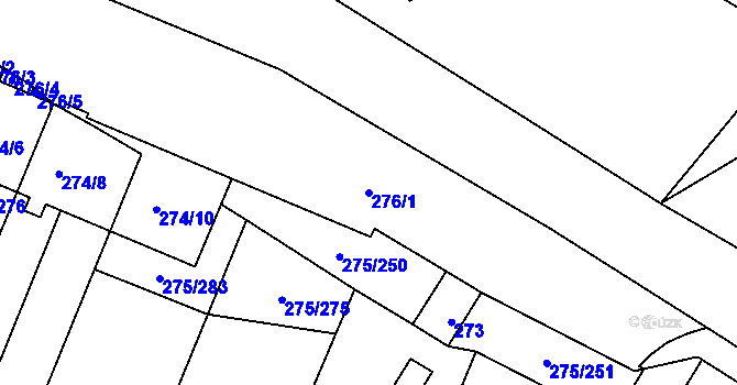 Parcela st. 276/1 v KÚ Pustiměř, Katastrální mapa