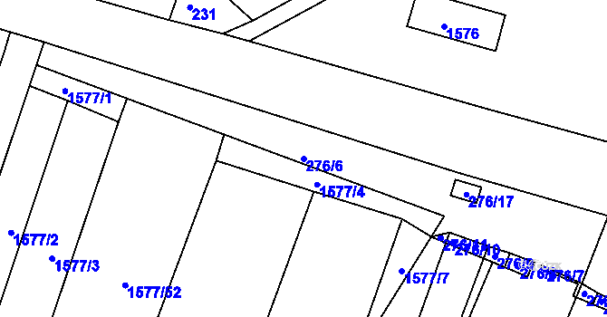 Parcela st. 276/6 v KÚ Pustiměř, Katastrální mapa