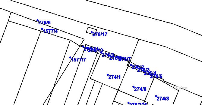 Parcela st. 276/9 v KÚ Pustiměř, Katastrální mapa