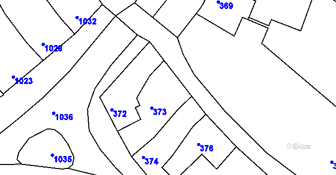 Parcela st. 373 v KÚ Pustiměř, Katastrální mapa