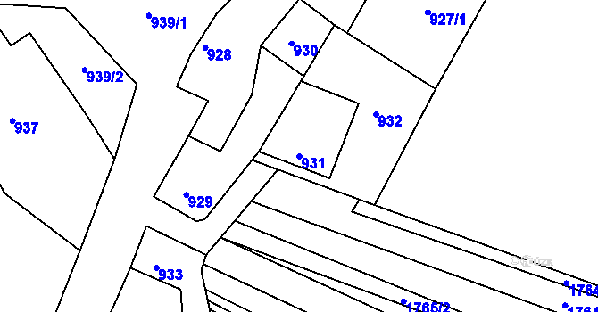 Parcela st. 931 v KÚ Pustiměř, Katastrální mapa