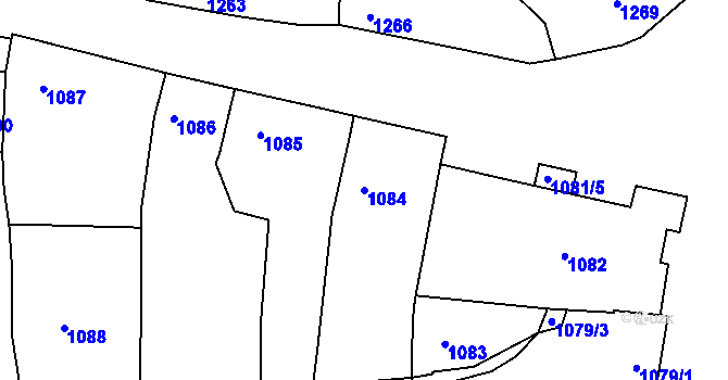 Parcela st. 1084 v KÚ Pustiměř, Katastrální mapa